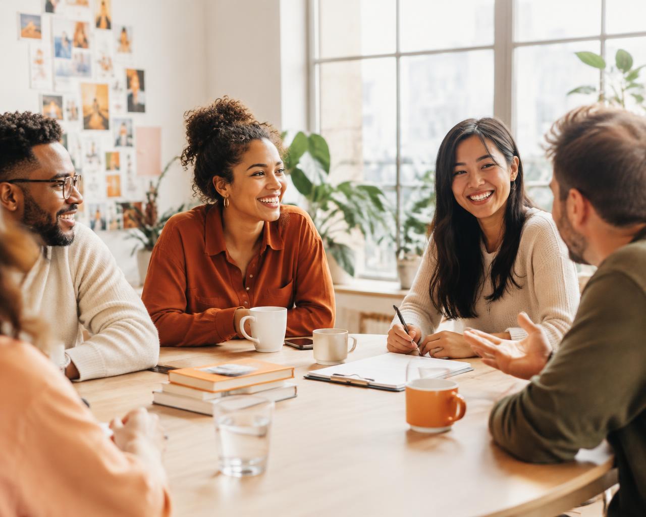 People sharing opinions in a focus group